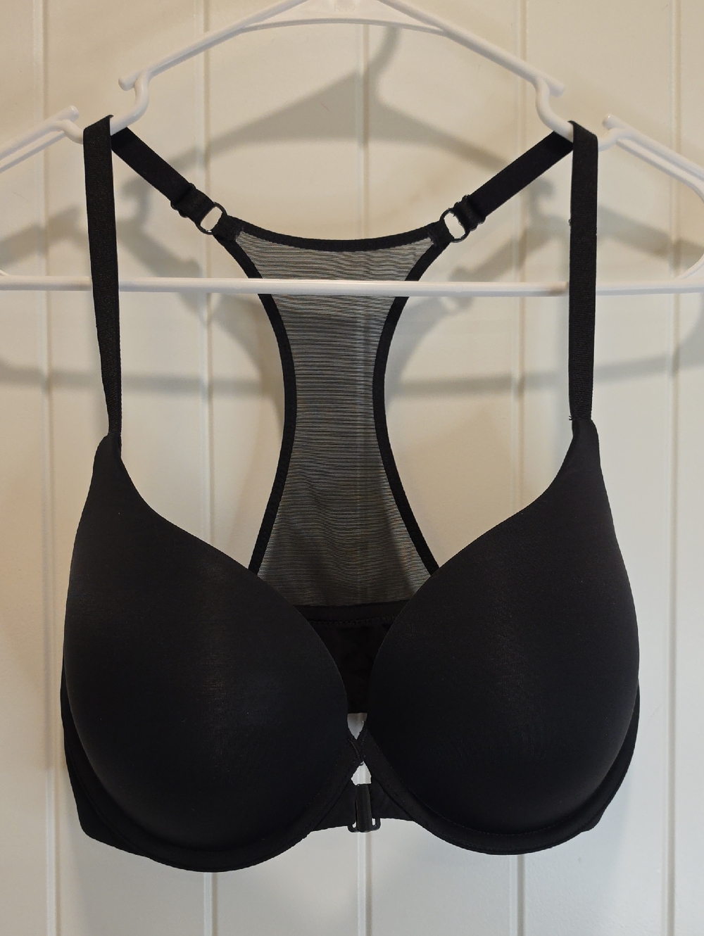 Victoria's Secret Black Perfect Shape Bra Mesh Back Size 32DD